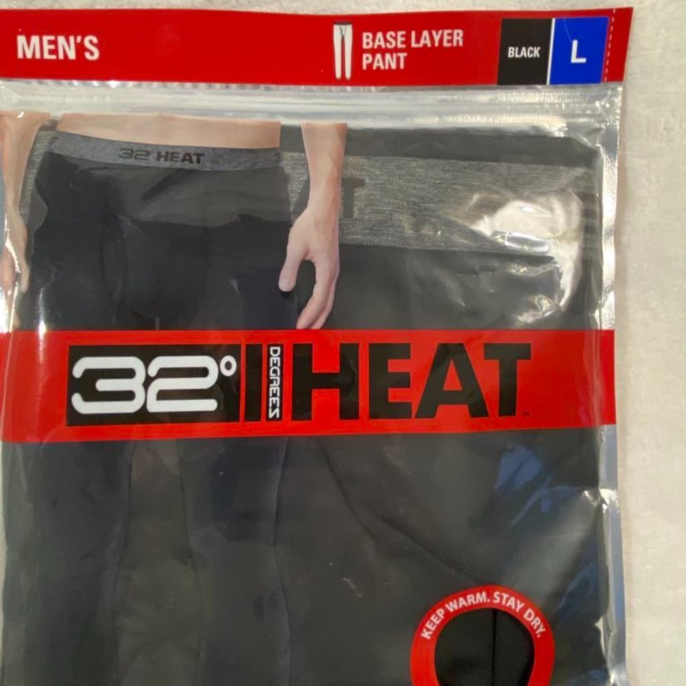 32 Degrees Heat Base Layer Men's Large Pants NWT (Black)